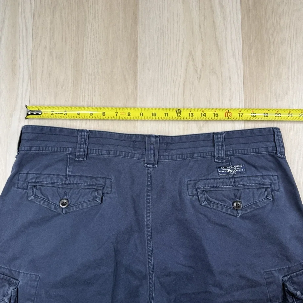 Vintage 90s Polo Ralph Lauren Cargo Shorts Mens Size 42 Navy Classic Chino Y2K